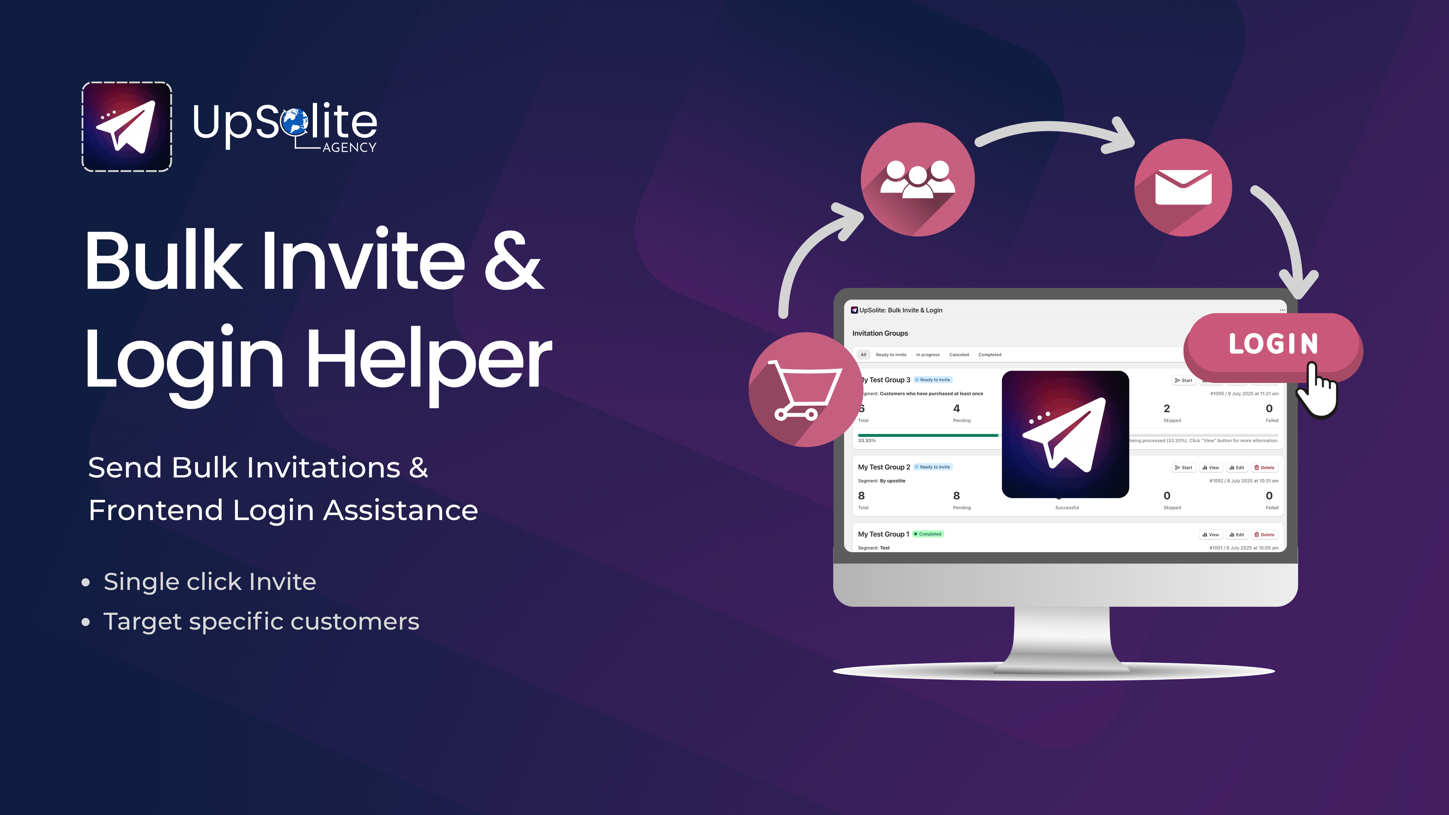 Bulk Invite & Login app feature overview